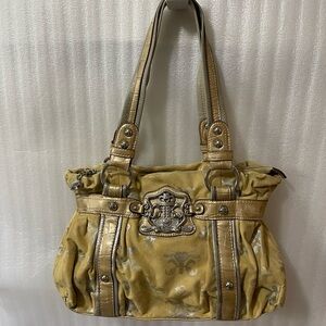Kathy Van Zeeland  Metallic Gold Shoulder Bag + Keychain Charm